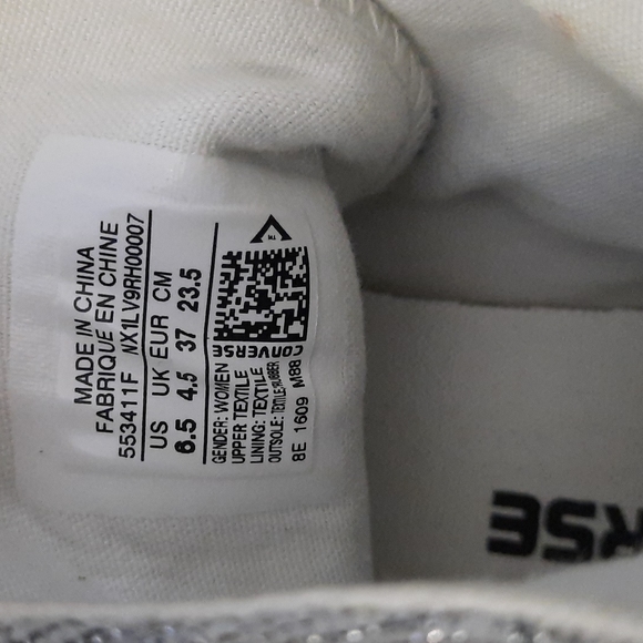 Converse Chuck Taylor All Star Grey & Glitter Fabric High Top Sneakers Size 6.5 - Picture 12 of 15